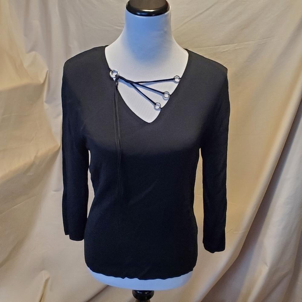 Cyrus Silver Loop Sweater SZ L
